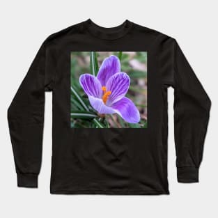 Purple, White and Orange Flower 5 Long Sleeve T-Shirt